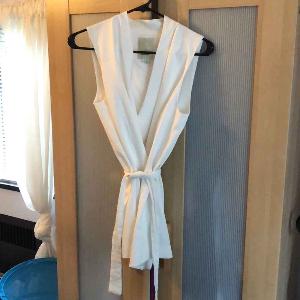 Anthropologie (elevenses) Long white vest
